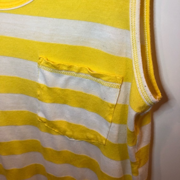 Yellow Stripe Tank with Pocket - Picture 3 of 7